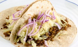 Recept na taco s mletým bravčovým a kyslou kapustou